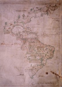 新世界の地図、1532年頃